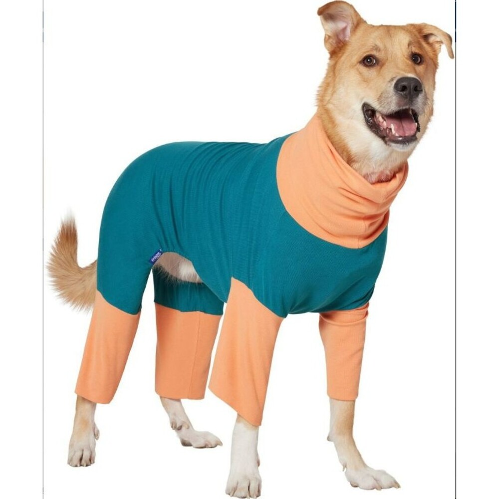 NWT Frisco Convertible Funnel Neck Dog Playsuit Pajamas Teal Orange XXXL